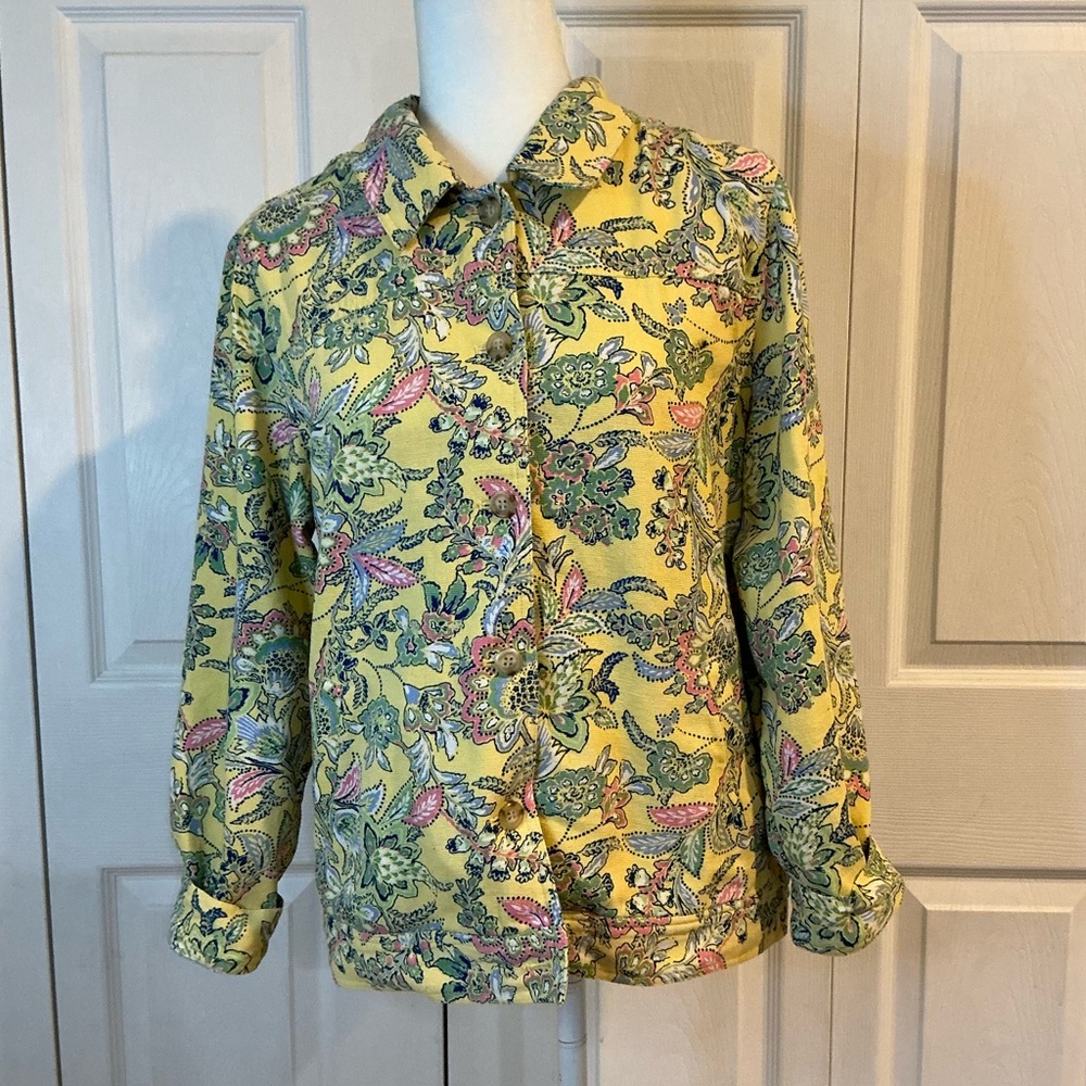 🌹 The TOG Shop Yellow Floral Jacket - Large